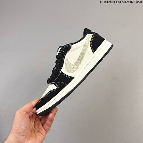 Nike Air Jordan 1 Black White Cream 36 45 Basketball - Unisex (BS-63146)