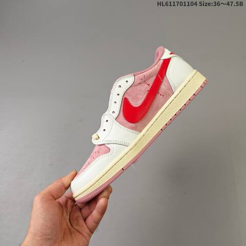 Jordan Air Jordan 1 Low x Travis Scott Pink White Red EU 36-47 5 Casual - Unisex (BS-63922)