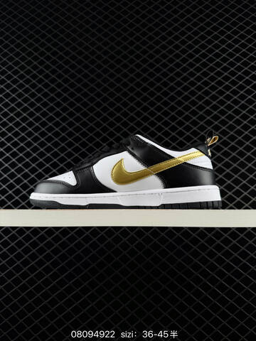 Nike Dunk Low Black White Metallic Gold Metallic Silver EU 36-45 Skate - Unisex (BS-69870)