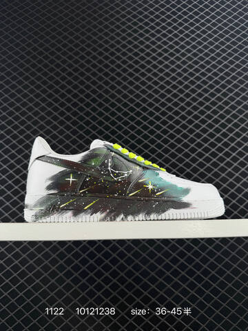 Nike Air Force 1 07 White Black With Multicolor Galaxy Custom Paint EU 36-45 5 Lifestyle - Unisex (BS-74053)