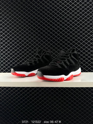 Jordan Air Jordan 11 Retro Bred Velvet Black White Red EU 36-47 Basketball Shoe - Unisex BS-81037