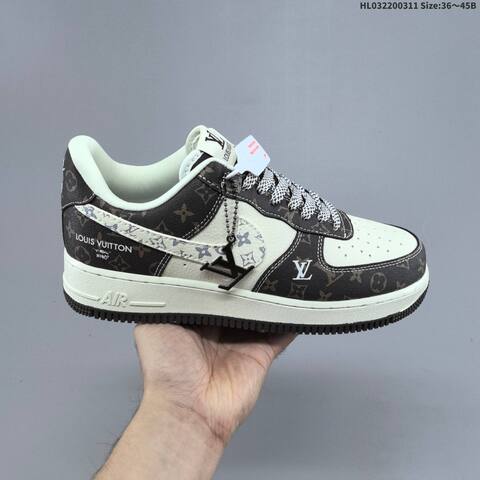 Nike Air Force 1 07 LV8 Black White Yellow Brown EU 36 45 Sneaker EU 36-45 - Unisex BS-61383
