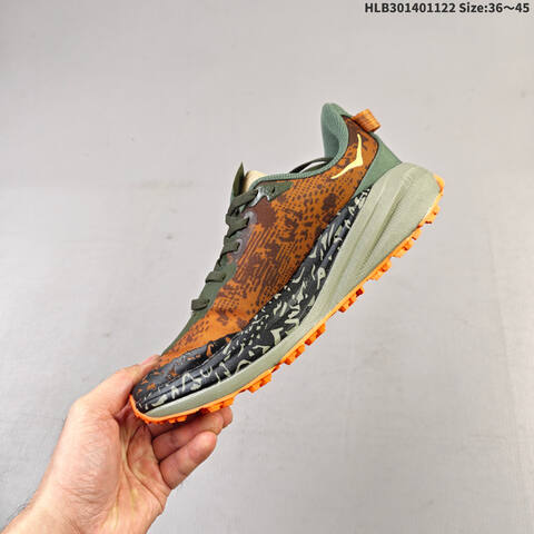 HOKA ONE ONE Speedgoat 6 Green Brown Black Orange EU 36-45 Trail Shoe Trail Running Sneakers - Unisex (BS-69453)