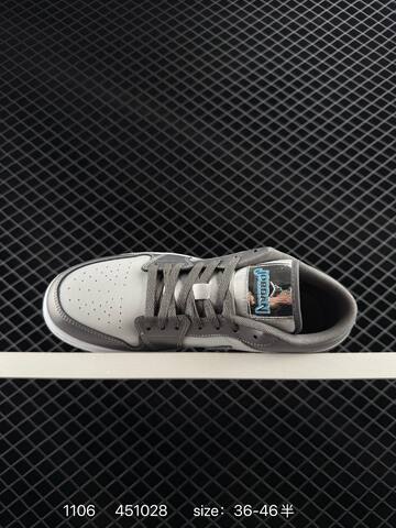 Nike Air Jordan 1 Low Grey White 36-46 5 Lifestyle - Unisex (BS-74342)