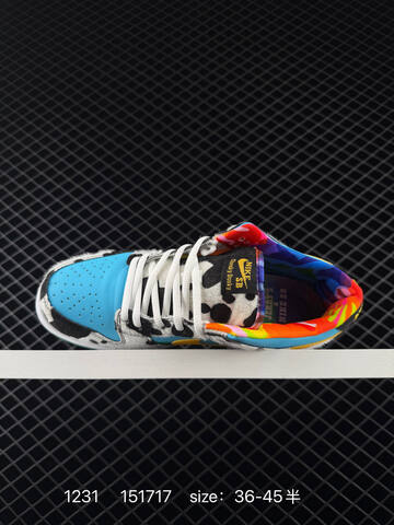Nike SB Dunk Low Pro QS Chunky Dunky CU3244-100 Blue White Black Yellow Green EU 36-45 5 Skate - Unisex (BS-73363)