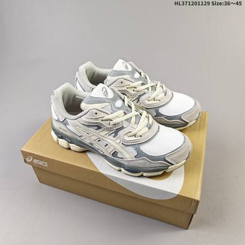 ASICS GEL-NYC White Silver Navy Gray EU 36-45 Running Shoe Running Sneakers - Unisex (BS-69209)