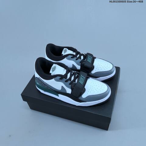 Nike Air Jordan Legacy 312 Low White Black Gray Oxidized Green 36 46B Casual - Women's (BS-65809)