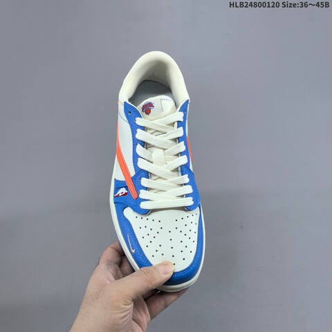 Nike Air Jordan 1 Low Travis Scott x New York Knicks White Blue Orange 36 45 Casual - Unisex (BS-66909)