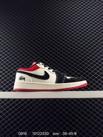 Jordan Air Jordan 1 Low Sail Black Red EU 36-45 Skate Shoe - Unisex (BS-80888)