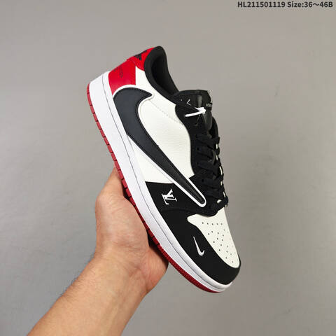 Jordan Air Jordan 1 Low x Travis Scott Black White Red EU 36-46 Lifestyle - Unisex (BS-63459)