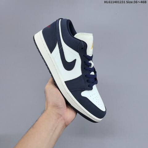 Jordan Air Jordan 1 Low OG White Navy Yellow EU 36-46 Basketball - Unisex (BS-67155)
