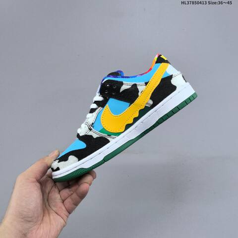 Nike SB Dunk Low Pro Blue Yellow Black White Green EU 36-45 Skate Shoe - Unisex (BS-60767)