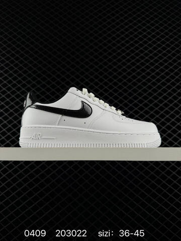Nike Air Force 1 07 Low Two Colorways 1 Sail White Upper With Dark Brown Swoosh Olive Midsole Outsole Metallic Mini Swoosh Accents 2 White Upper With Patent Black Swoosh And Heel Detail White Midsole Outsole EU 36-45 Lifestyle - Unisex (BS-72223)