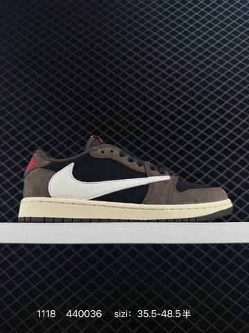Jordan Air Jordan 1 Low Travis Scott Fragment DM7866-140 Black White Olive Cream Red EU 35 5-48 5 Sneaker - Unisex (BS-80244)