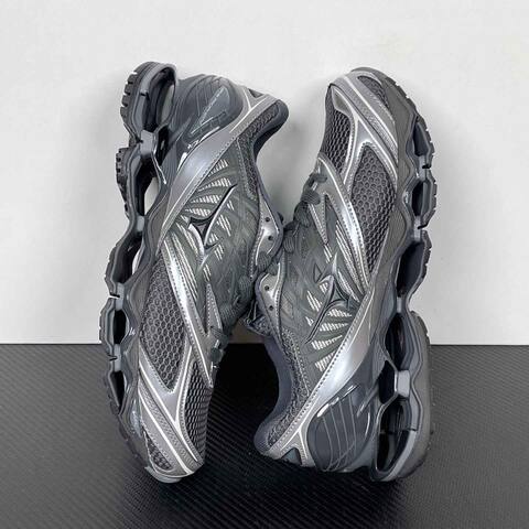 Mizuno Wave Prophecy LS A251103 Black Metallic Silver Dark Gray Running Shoe Running Sneakers (BS-86783)