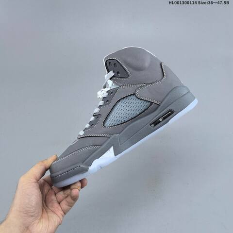 Jordan Air Jordan 5 Retro Wolf Grey White 36 47 5B Basketball - Unisex (BS-66981)