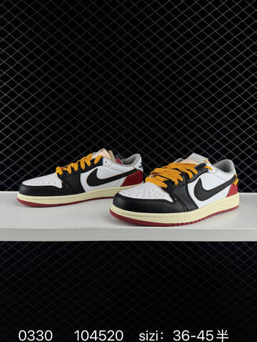 Jordan Air Jordan 1 Retro Low OG White Black Red Yellow Cream EU 36-45 Sneaker - Unisex BS-79577