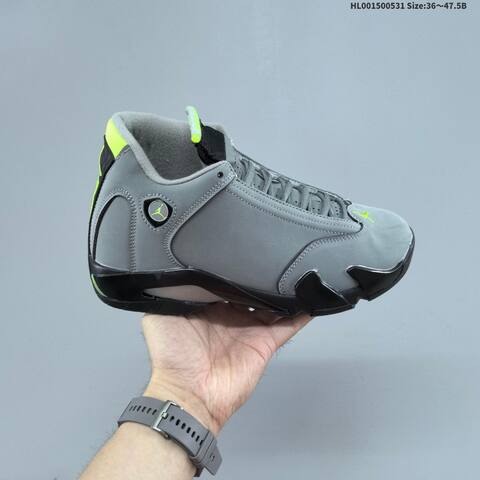 Jordan Air Jordan 14 Retro Graphite Cement Grey Black Chartreuse 36 47 5 Basketball - Unisex (BS-65843)