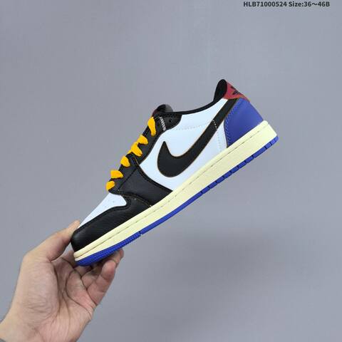 Jordan Air Jordan 1 Low White Black University Blue Varsity Red Yellow Purple EU 36-46 Lifestyle - Unisex (BS-65885)