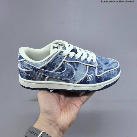 Nike Dunk SB Low Louis Vuitton Black White Blue Off White EU 36-45 Skate Shoe - Unisex BS-60649