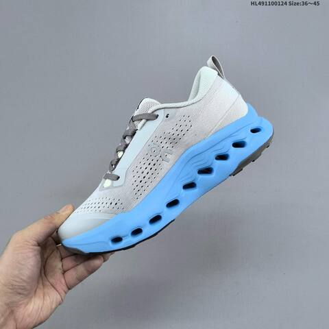 On Running Cloudsurfer Trail 2 Light Grey Bright Blue Black EU 36-45 Trail Shoe Trail Running Sneakers - Unisex (BS-69701)