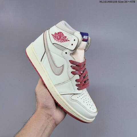 Nike Air Jordan 1 Retro High White Grey Red 36-47 Basketball - Unisex (BS-67054)