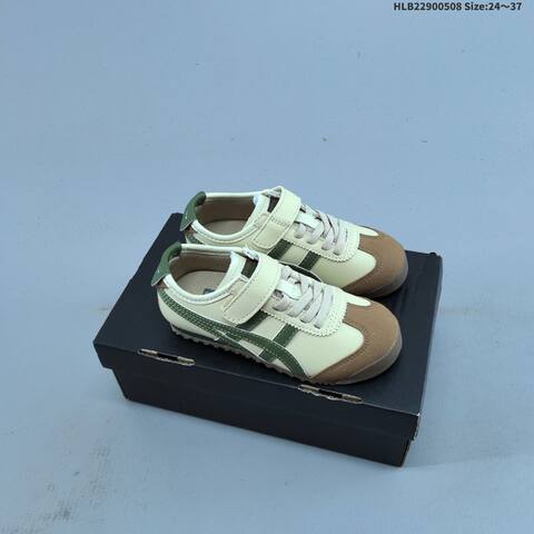 Onitsuka Tiger Mexico 66 Cream Brown Teal 24-37 Sneaker Casual Sneakers - Women's (BS-68854)