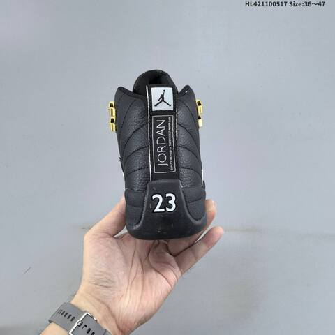 Jordan Air Jordan 12 Retro Black White Gold 36 47 Basketball - Unisex (BS-65938)