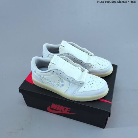 Jordan Air Jordan 1 Retro Low OG White Cream With Floral Embroidery EU 36-46 Casual - Unisex (BS-66071)