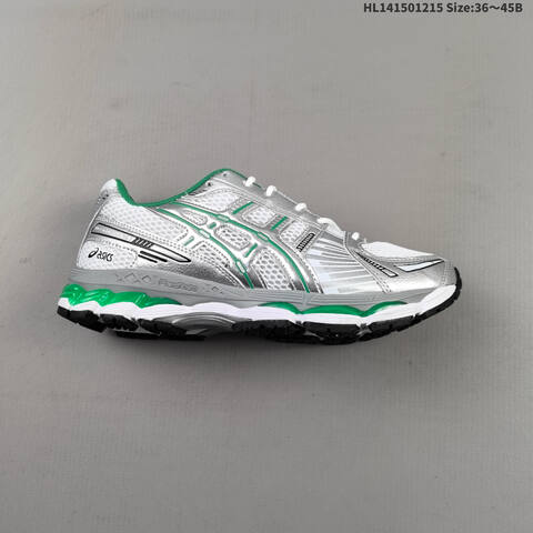 ASICS Gel-Kayano 12 1 White Silver Green EU 36-45 Running Shoe Running Sneakers - Unisex (BS-69149)