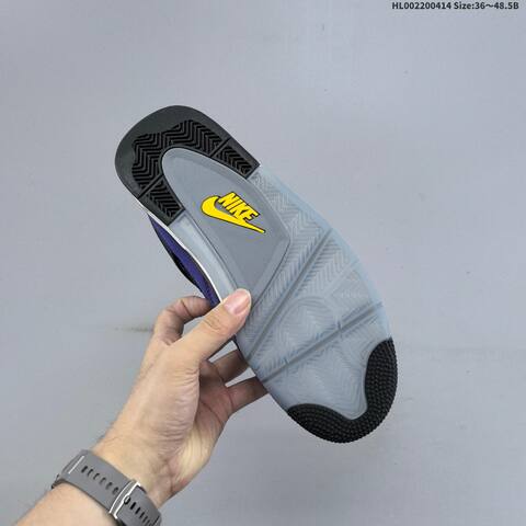 Jordan Air Jordan 4 Retro OG Purple Black Grey Yellow 36 48 5 Basketball - Unisex (BS-66200)
