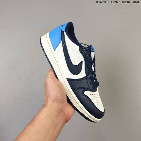 Jordan Air Jordan 1 Retro Low OG CZ0790-400 White Navy Blue EU 36-46 Basketball - Unisex (BS-63032)