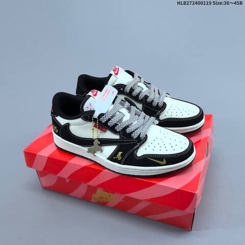 Jordan Travis Scott x Air Jordan 1 Low OG Black White EU 36-45 Lifestyle - Unisex (BS-66923)