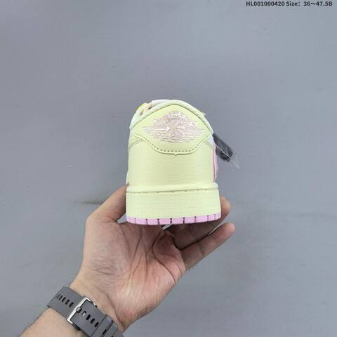 Nike Air Jordan 1 Low Cream White Pink 36 47 5 Lifestyle - Unisex (BS-66122)