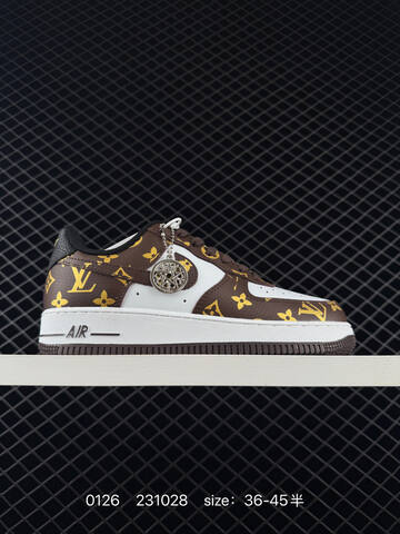 Nike Air Force 1 07 Low White Green Monogram Beige 36-45 5 Lifestyle - Unisex (BS-72940)