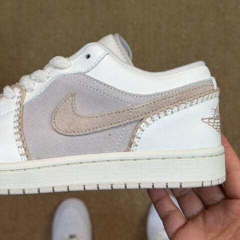Jordan Air Jordan 1 Low SE HV4268-120 White Light Grey Beige Sail US 10 UK 7 5 EUR 42 Sneaker - Men's (BS-87230)