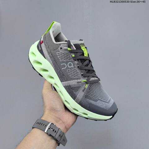 On Cloudsurfer Trail Dark Gray Neon Green EU 36-45 Trail Shoe Trail Running Sneakers - Unisex (BS-69508)