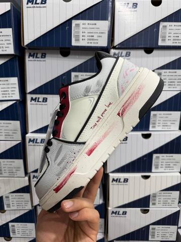 MLB Chunky Liner White Burgundy Black Pink Grey Skate Shoe Skate Sneakers BS-86948