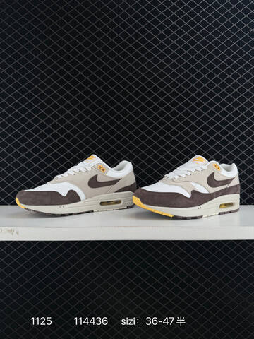 Nike Air Max 1 White Beige Brown Yellow EU 36-47 5 Running - Unisex (BS-74001)