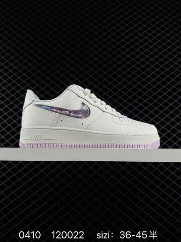 Nike Air Force 1 07 Low Off-white With Translucent Purple Swoosh Pastel Pink Blue Accents Light Purple Outsole EU 36-45 Half Sizes Available Lifestyle - Unisex (BS-72190)