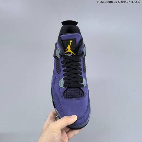 Jordan Air Jordan 4 Retro OG Imperial Purple Black Grey Yellow EU 40-47 5 Basketball - Men's (BS-67093)