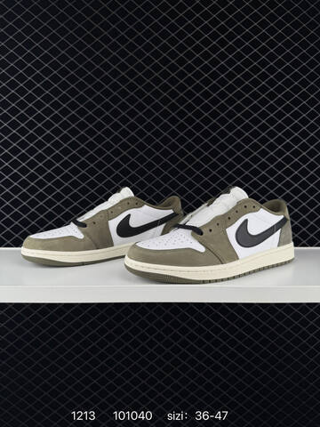 Jordan Air Jordan 1 Low White Olive Black Sail EU 36-47 Sneaker - Unisex BS-80072