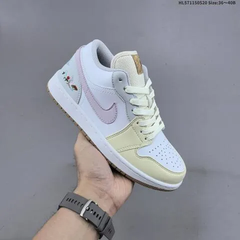 Jordan Air Jordan 1 Low White Pastel Pink Cream Light Blue 36-40 Basketball - Unisex BS-65910