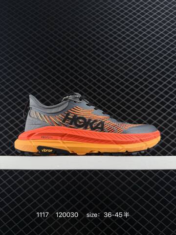 HOKA ONE ONE Mafate Speed 4 Grey Orange Black EU 36-45 Trail Shoe Trail Running Sneakers Unisex BS-86384