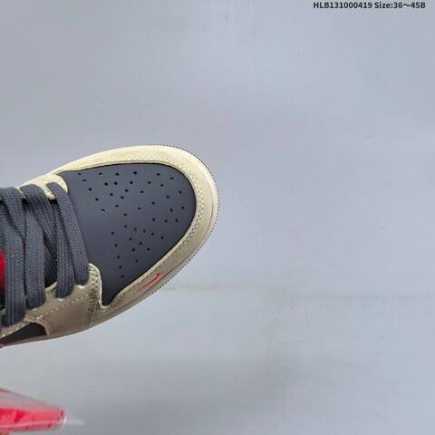 Jordan Air Jordan 1 Low Khaki Black Red 36 45 Casual - Unisex (BS-66127)