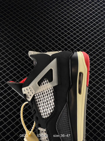 Jordan Air Jordan 4 Bred Black White Red Cream EU 36-47 Basketball Shoe - Unisex BS-80853