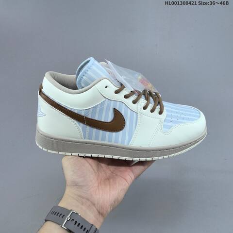 Jordan Air Jordan 1 Low White Light Blue Brown EU 36-46 Casual - Unisex (BS-66089)