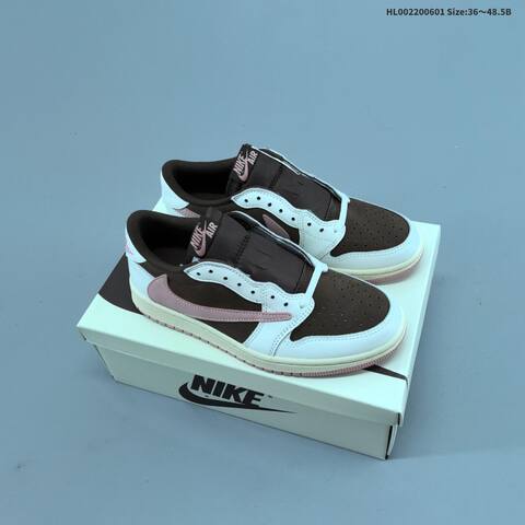Nike Air Jordan 1 Low Brown White Pink 36 48 5 Lifestyle - Unisex (BS-65824)