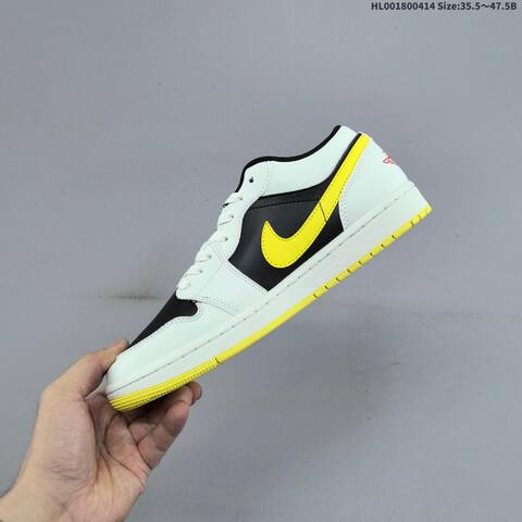 Jordan Air Jordan 1 Low Black White Yellow 35 5-47 5 Basketball - Unisex (BS-66197)