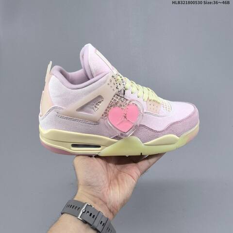 Jordan Air Jordan 4 Retro Denim Iced Carmine Pink 36-46 Basketball - Unisex (BS-65849)